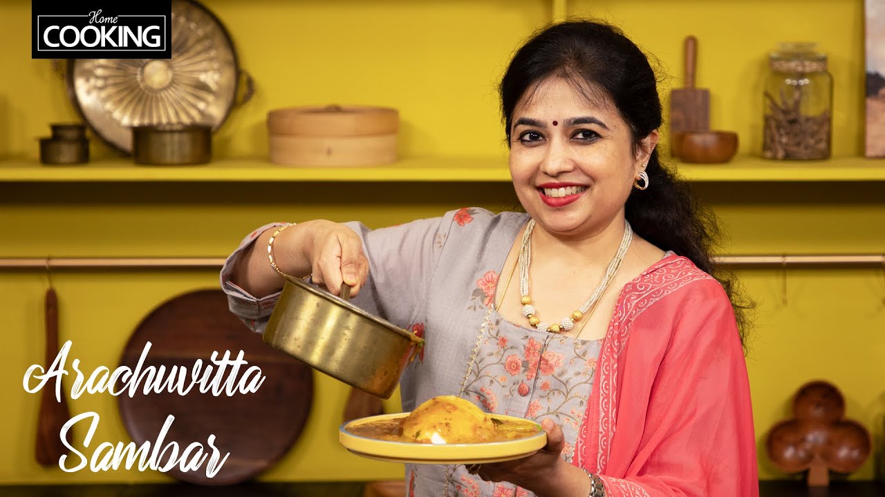 Arachuvitta Sambar | Sambar with Freshly Ground Masala | Hotel Sambar Recipe | Lunch Sambar Recipes