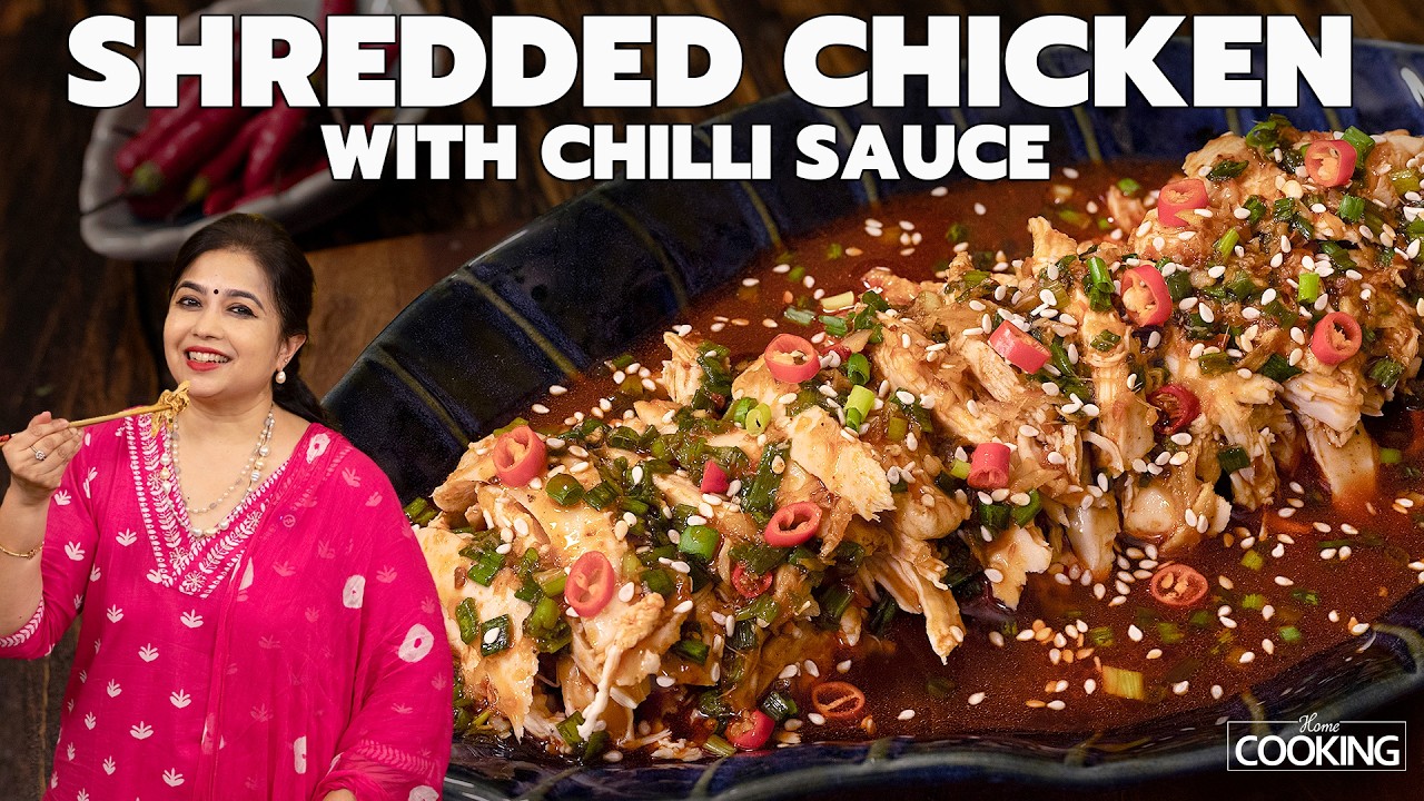 Shredded Chicken with Chilli Sauce | Spicy Chicken Starter | Chinese Chicken Recipe