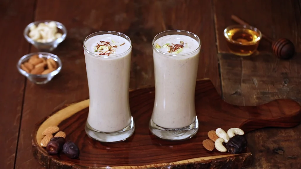 Quick & Easy Indian Recipes You Can Whip Up Anytime 17 A glass of garnished dates milkshake