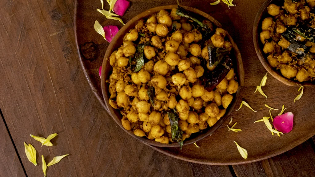 Plated masala chana sundal ready to eat 1