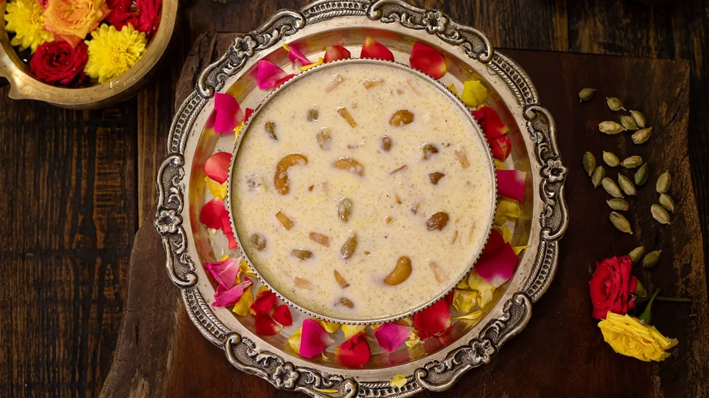 bowl of creamy rice Kheer ready to eat