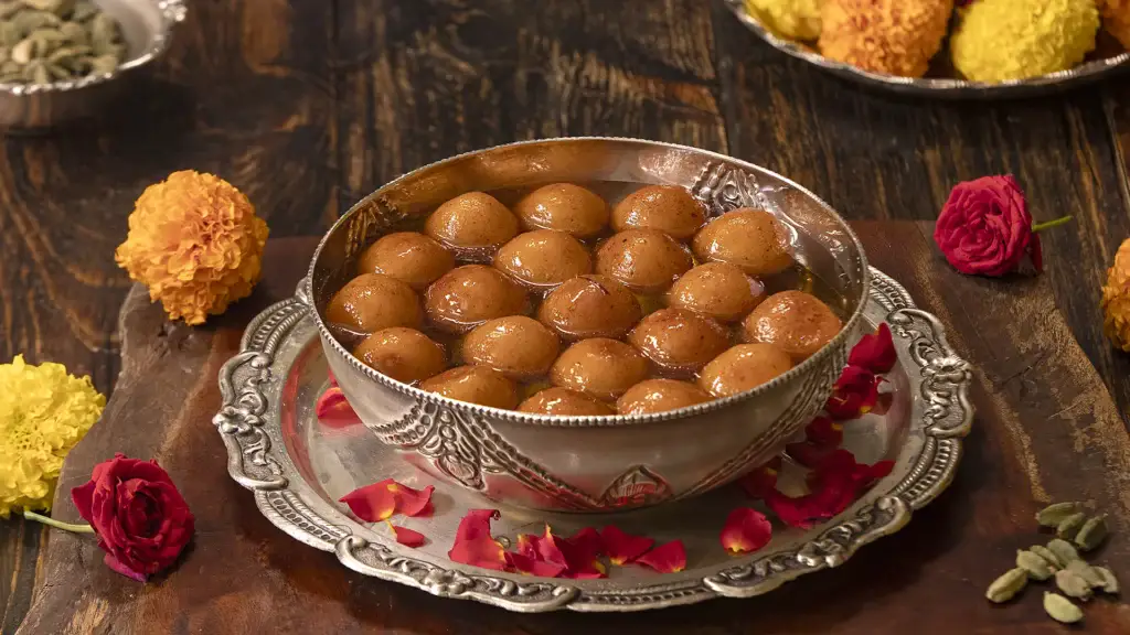 New Year Party Menu Ideas for a Perfect Celebration 29 plated gulab jamun served with syrup
